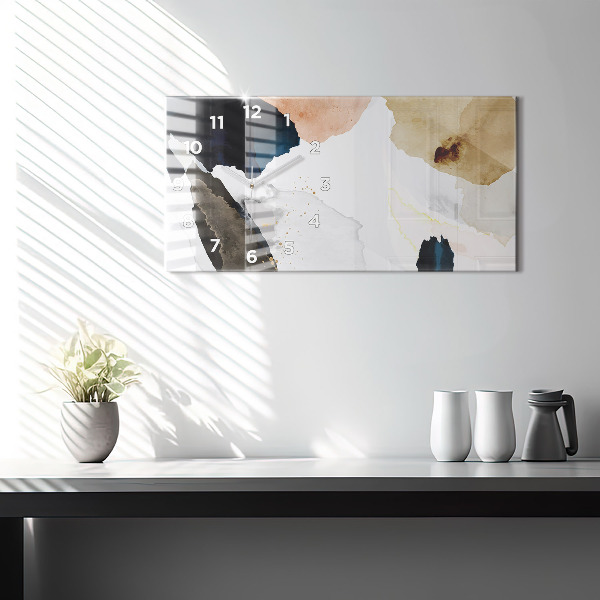Reloj de cristal horizontal Manchas abstracto