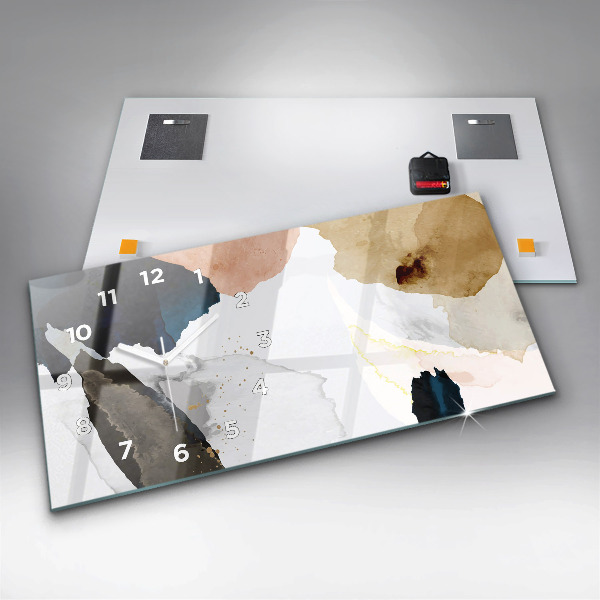 Reloj de cristal horizontal Manchas abstracto
