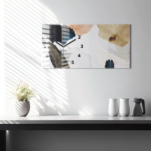 Reloj de cristal horizontal Manchas abstracto