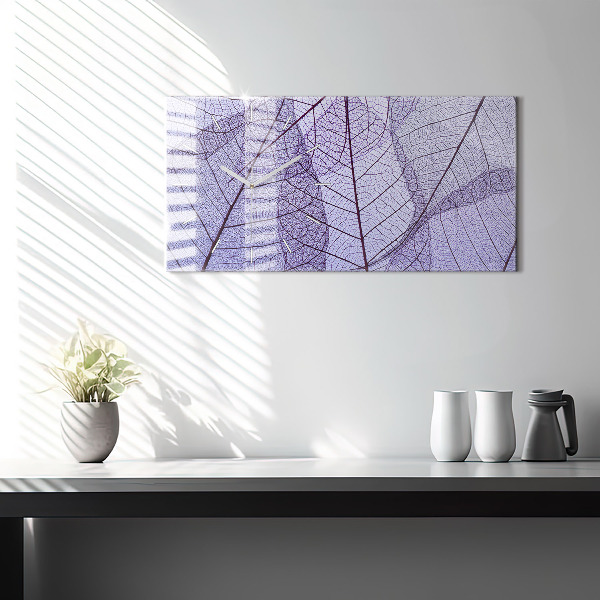 Reloj de cristal horizontal Hojas de la naturaleza