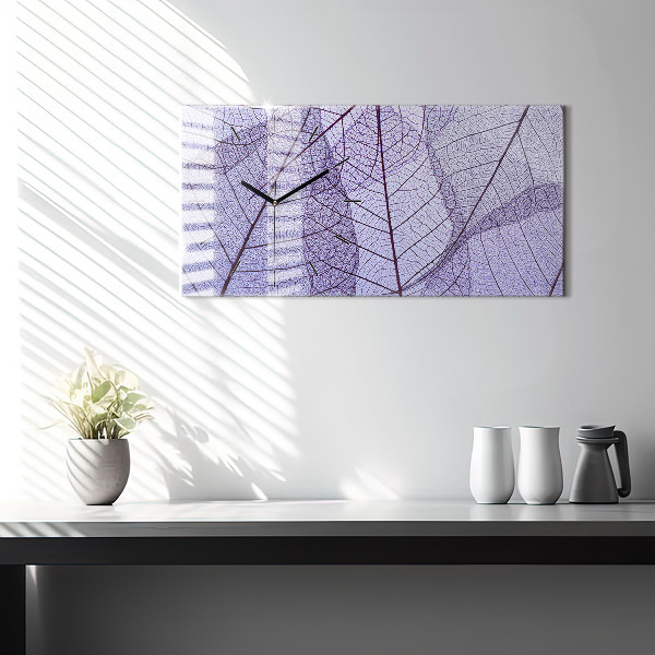 Reloj de cristal horizontal Hojas de la naturaleza