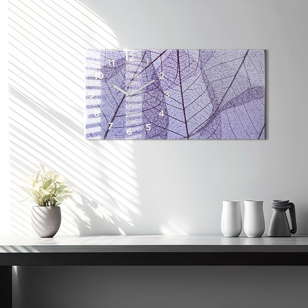 Reloj de cristal horizontal Hojas de la naturaleza