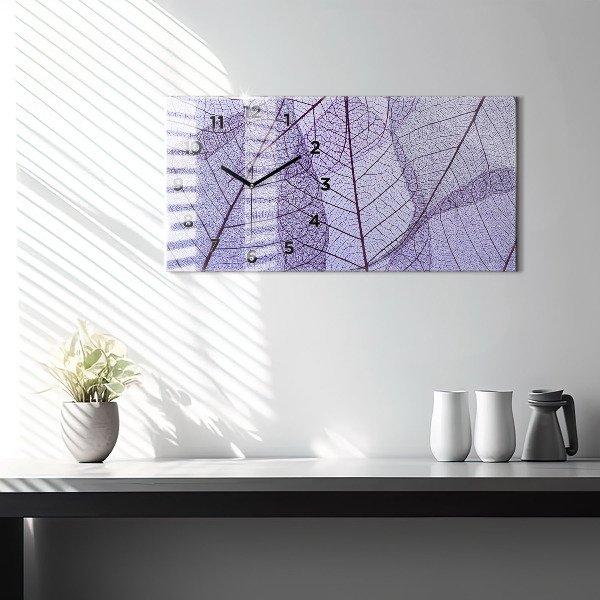 Reloj de cristal horizontal Hojas de la naturaleza