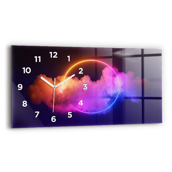 Reloj de cristal horizontal Abstracto humo 3D