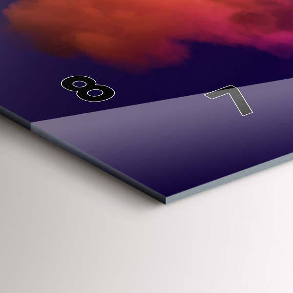 Reloj de cristal horizontal Abstracto humo 3D