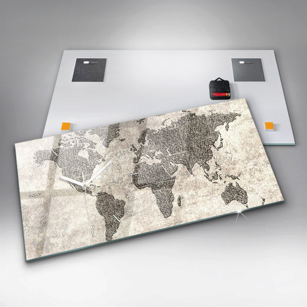 Reloj horizontal Periódico mapamundi