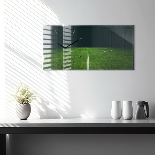 Reloj de cristal horizontal Campo de fútbol
