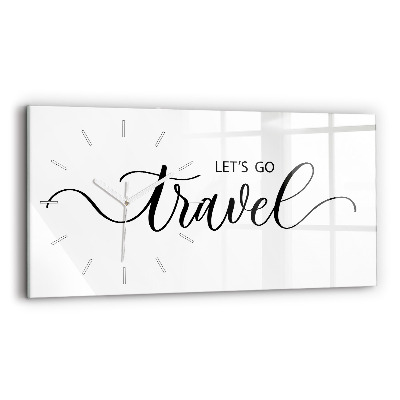 Reloj de cristal horizontal Inscripción de viaje