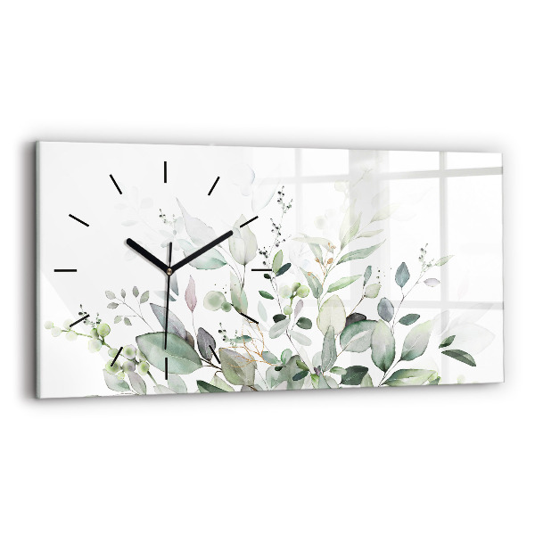 Reloj horizontal Plantas hojas