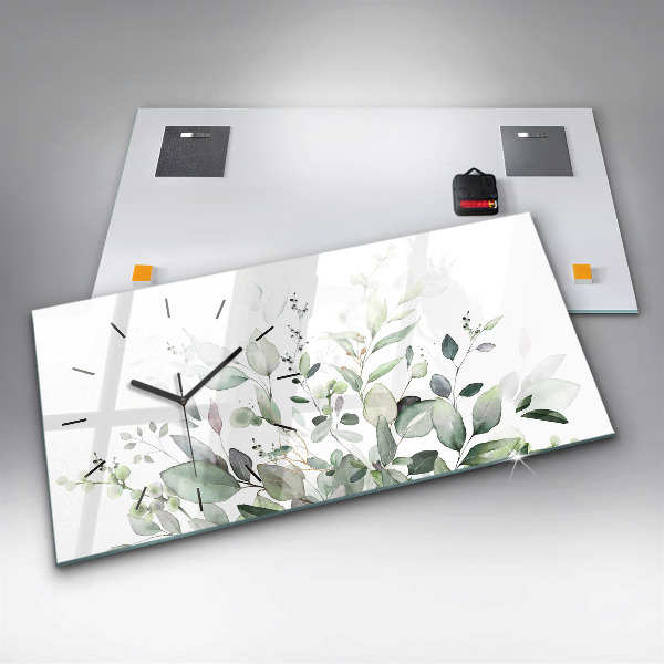 Reloj horizontal Plantas hojas