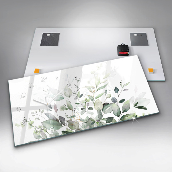 Reloj horizontal Plantas hojas