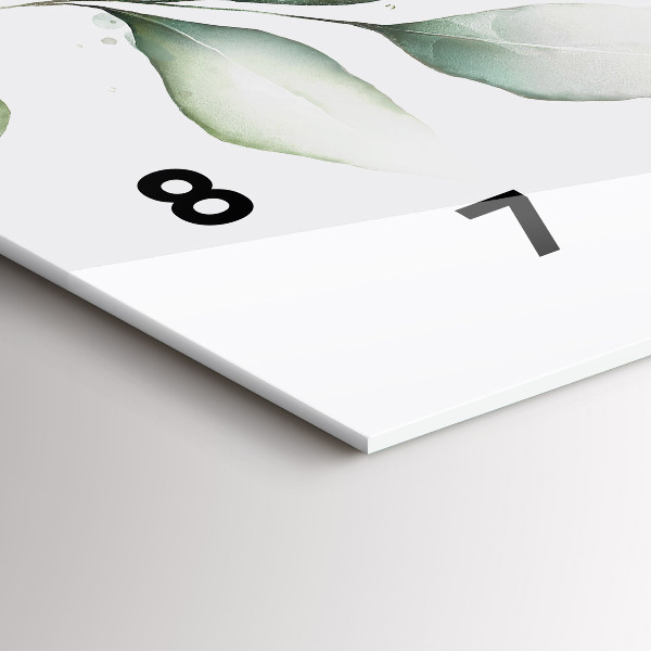 Reloj de cristal horizontal Hojas abstractas