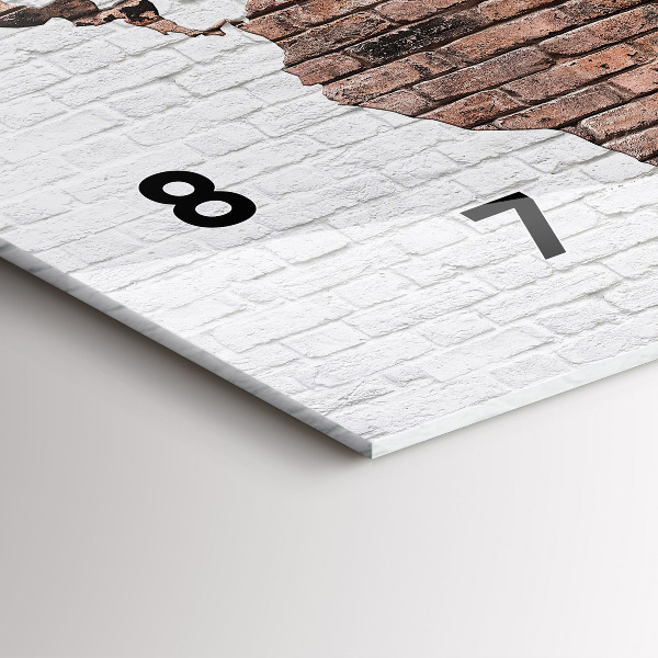 Reloj de cristal horizontal Mapamundi de ladrillos