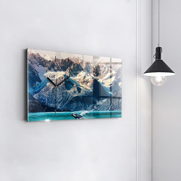 Reloj de cristal horizontal Ballena de agua