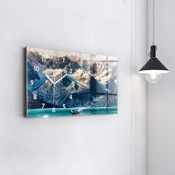 Reloj de cristal horizontal Ballena de agua