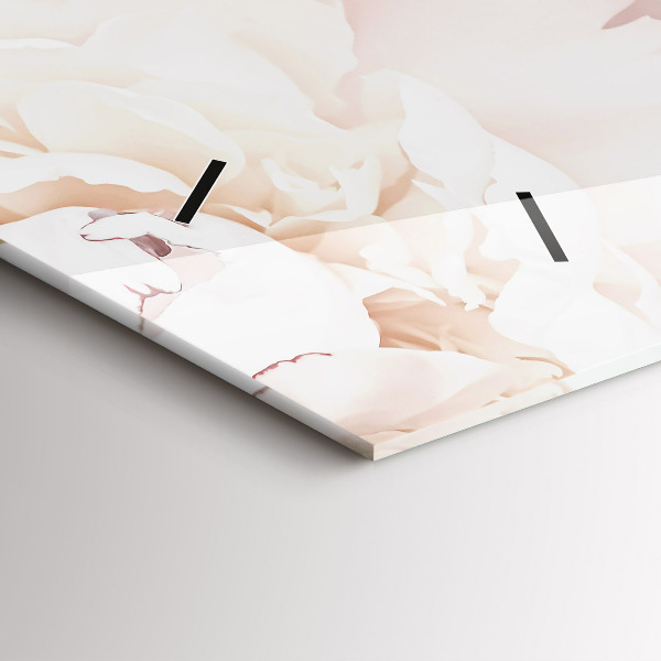 Reloj de cristal horizontal Flores de peonía