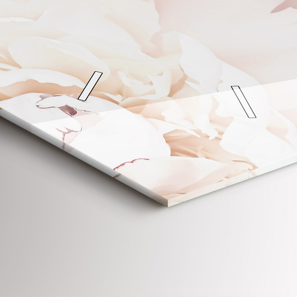 Reloj de cristal horizontal Flores de peonía