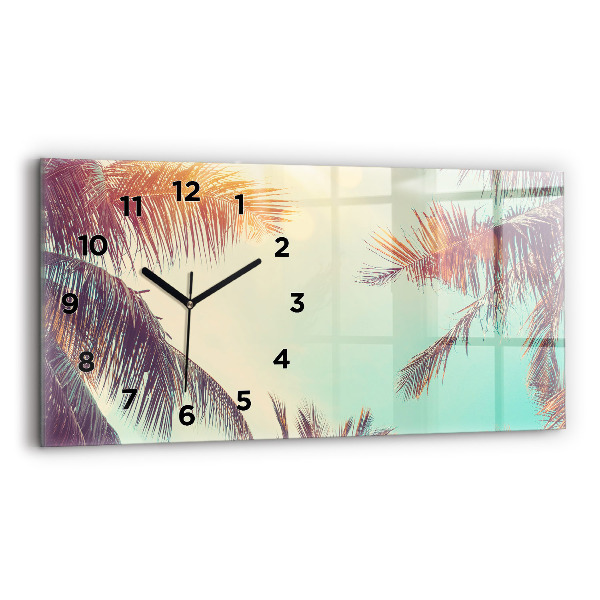 Reloj de cristal horizontal Palmeras tropicales