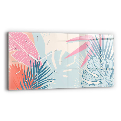 Reloj horizontal Hojas pastel