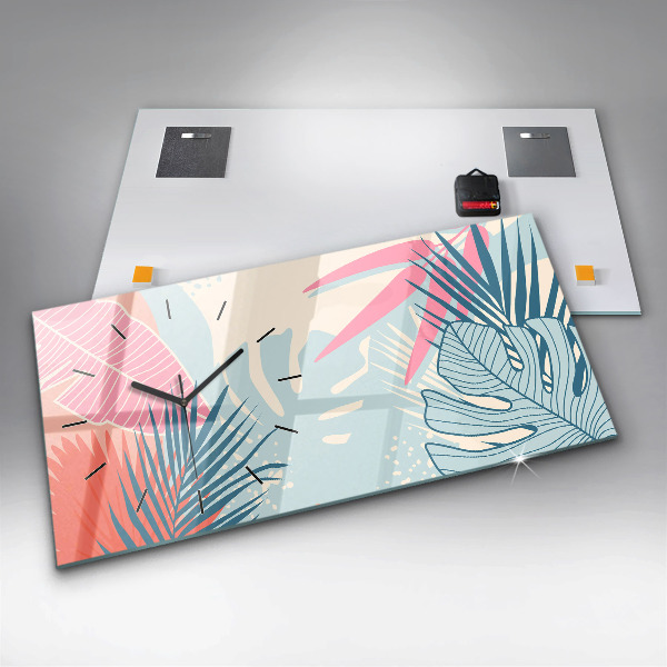 Reloj horizontal Hojas pastel