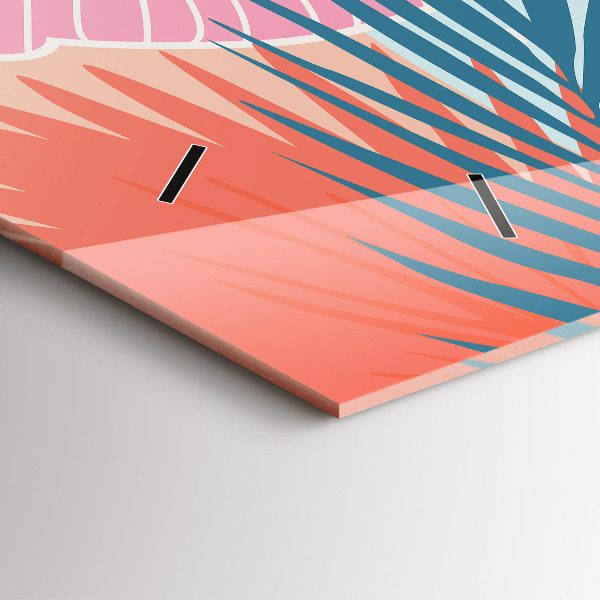 Reloj horizontal Hojas pastel