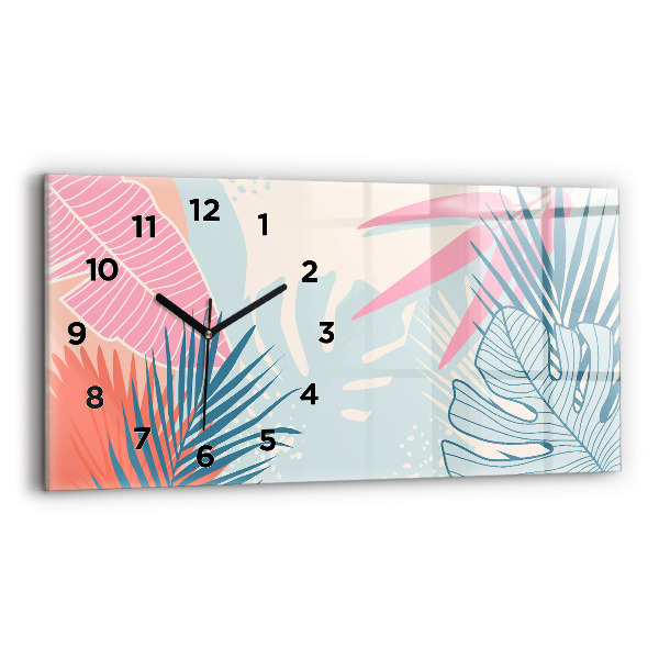 Reloj horizontal Hojas pastel