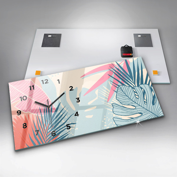 Reloj horizontal Hojas pastel