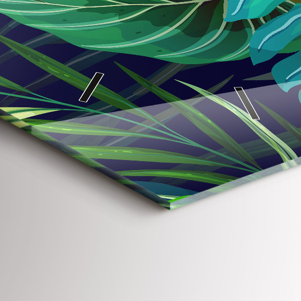 Reloj horizontal Hojas exóticas