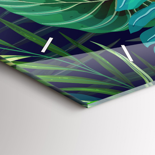 Reloj horizontal Hojas exóticas