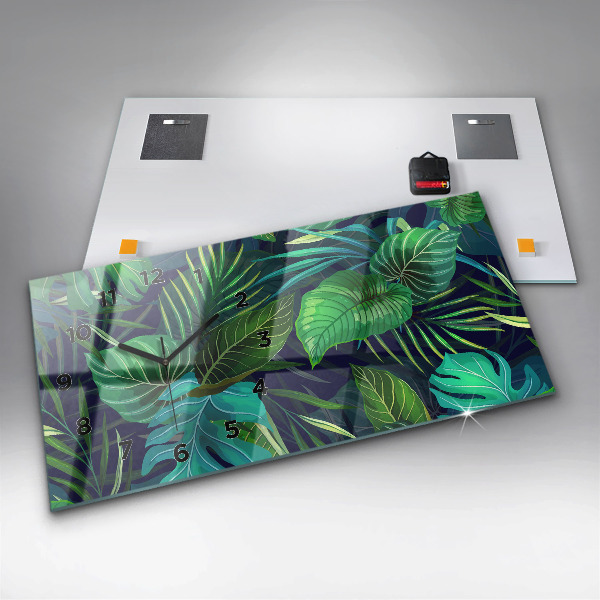 Reloj horizontal Hojas exóticas
