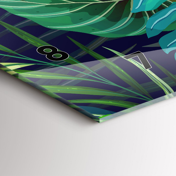 Reloj horizontal Hojas exóticas