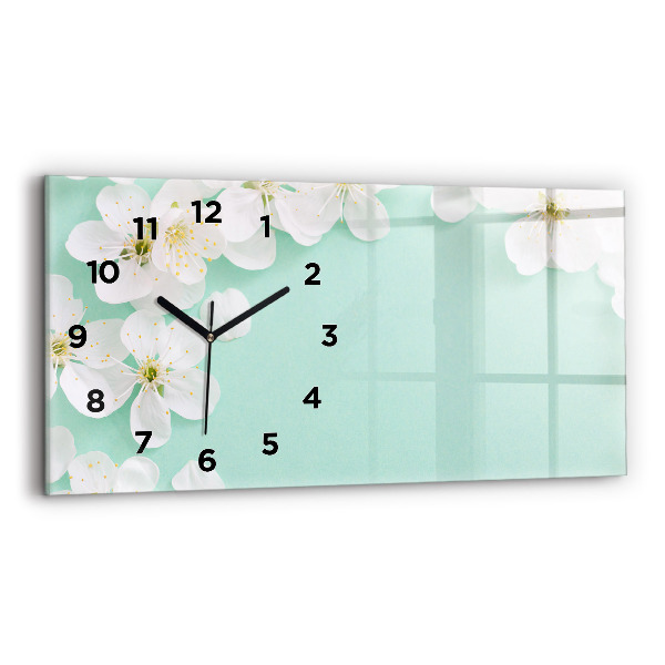 Reloj de cristal horizontal Margaritas en flor