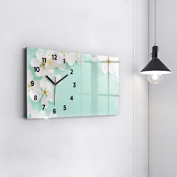 Reloj de cristal horizontal Margaritas en flor