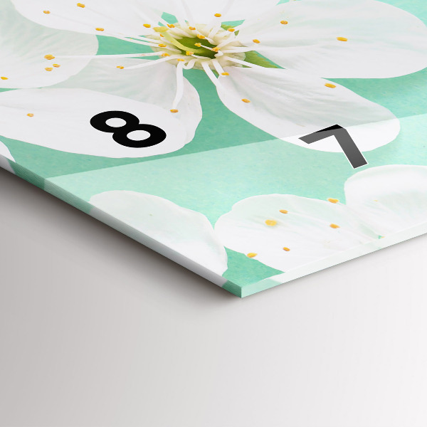 Reloj de cristal horizontal Margaritas en flor