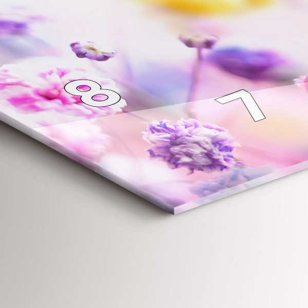 Reloj de cristal horizontal Flores en un prado