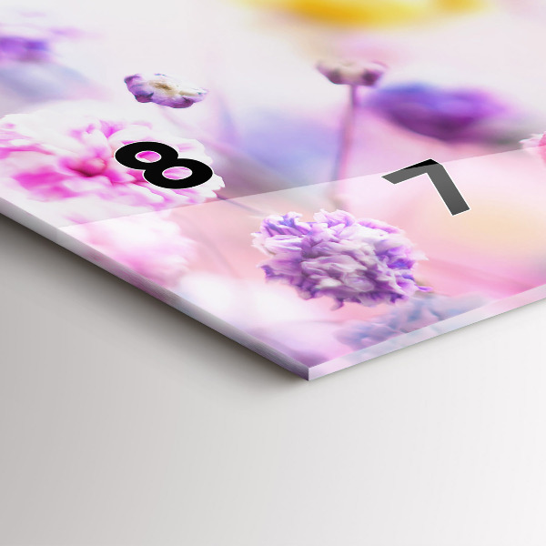 Reloj de cristal horizontal Flores en un prado