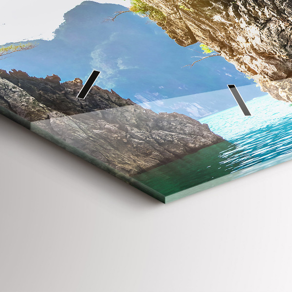 Reloj de cristal horizontal Lago de árboles naturales