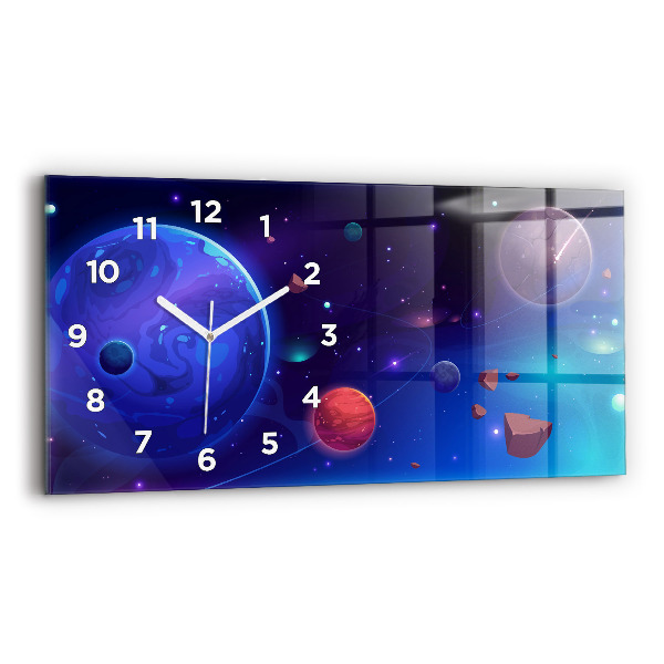 Reloj de cristal horizontal Galaxia de planetas