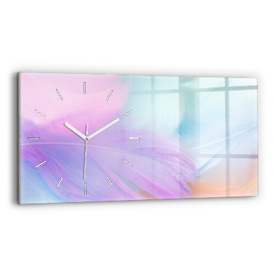 Reloj horizontal Plumas de colores