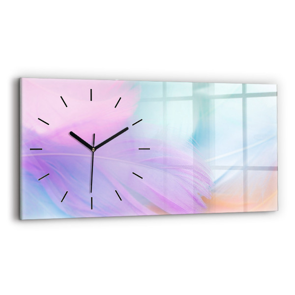 Reloj horizontal Plumas de colores
