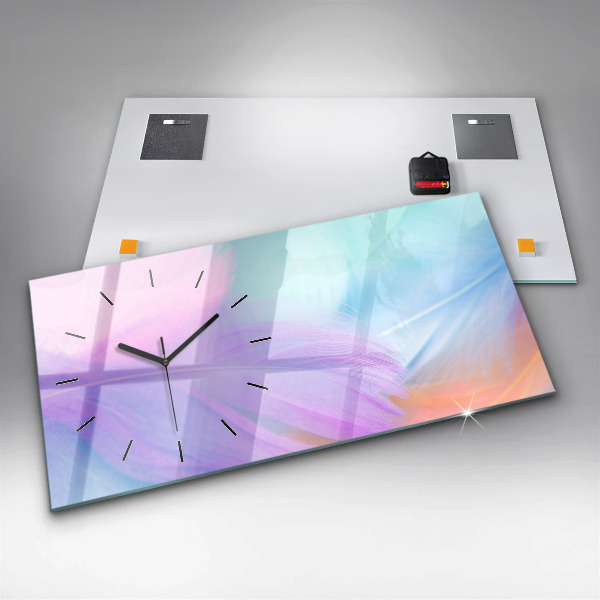 Reloj horizontal Plumas de colores