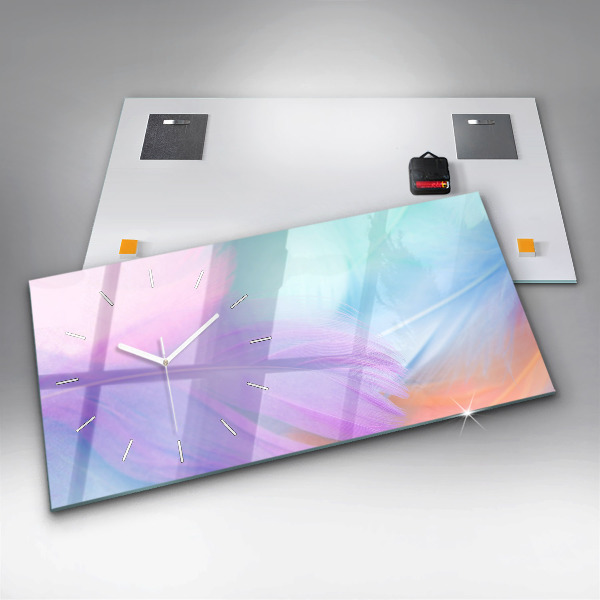 Reloj horizontal Plumas de colores