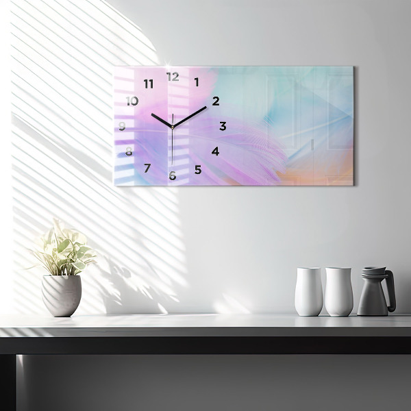 Reloj horizontal Plumas de colores