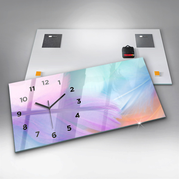 Reloj horizontal Plumas de colores