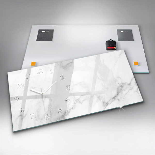 Reloj de cristal horizontal Mármol