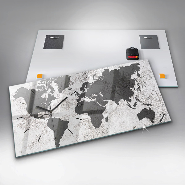 Reloj horizontal Mapamundi de hormigón