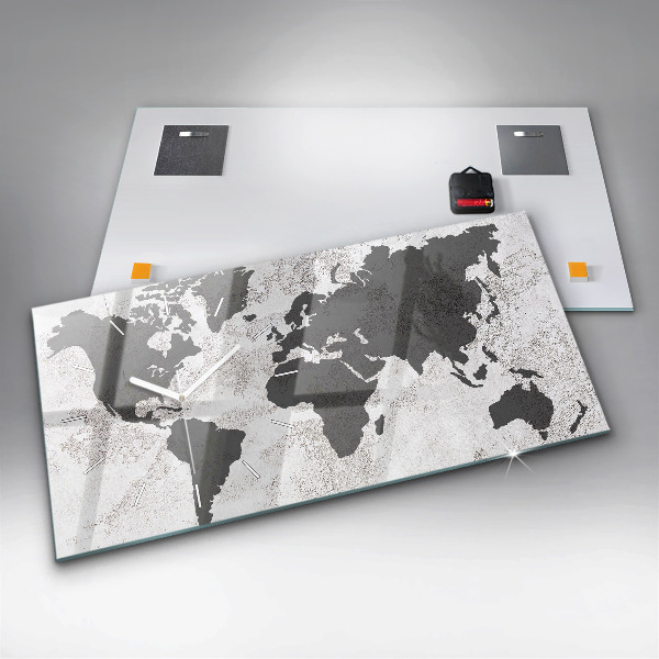 Reloj horizontal Mapamundi de hormigón
