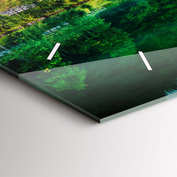 Reloj de cristal horizontal Paisaje lacustre