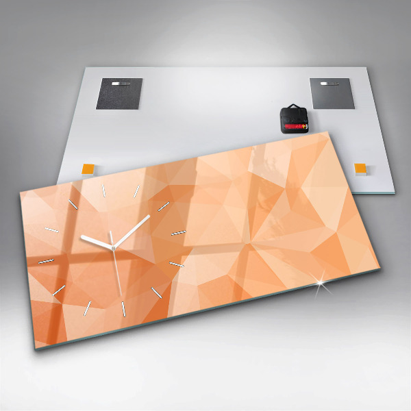 Reloj de cristal horizontal Triángulos abstractos