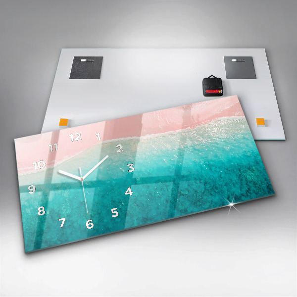 Reloj de cristal horizontal Playa de arena de mar